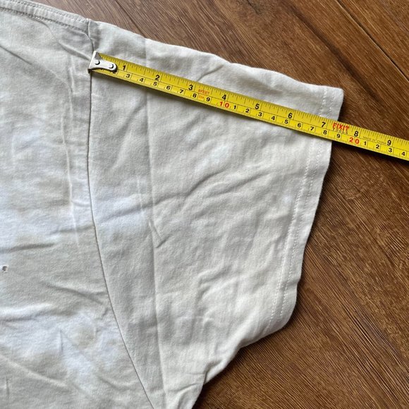 Double Zero Womens Size Large Cotton Oversized Top Shirt Distressed Beige - Picture 6 of 9